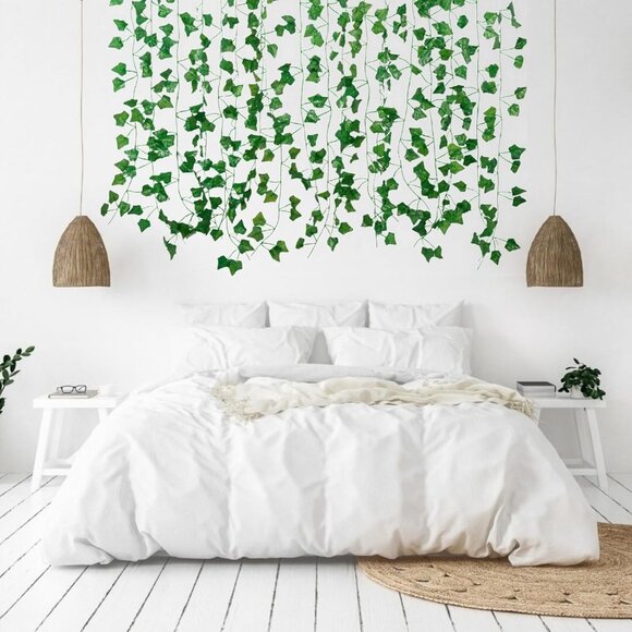 Artificial Ivy Leaves Garland 24pc - 168Ft Aesthetic Hanging Decor for Any Space - Picture 8 of 8